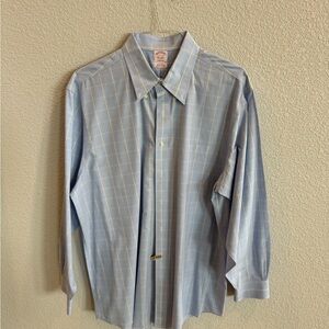 Brooks Brothers Blue Checkered Dress Shirt